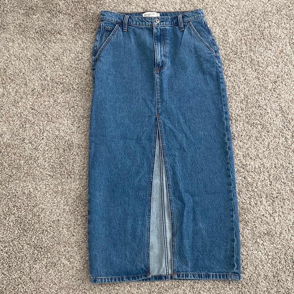 Abercrombie & Fitch Denim Midi Skirt